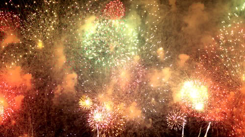 Fireworks Explode in Night Sky Celebration
