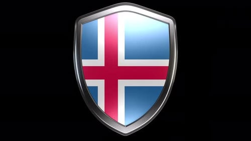 Iceland Emblem Transition with Alpha Channel - 4K Resolution