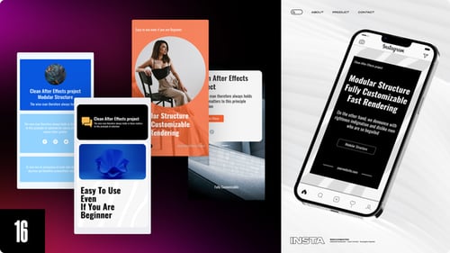 Dynamic Modern Instagram Stories for Mobile Social Media Marketing