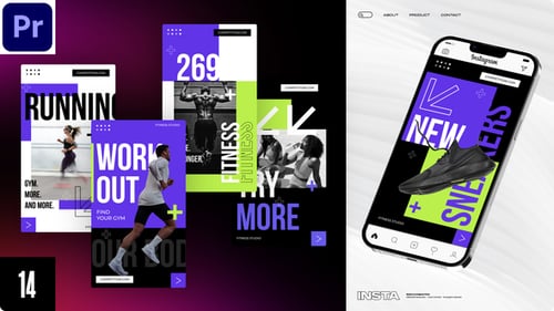 Historias de Instagram sobre fitness para Premiere Pro
