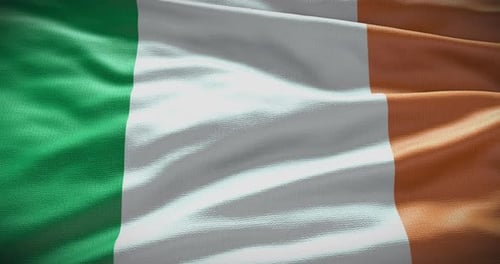 Ireland National Flag Waving Loop Motion Background