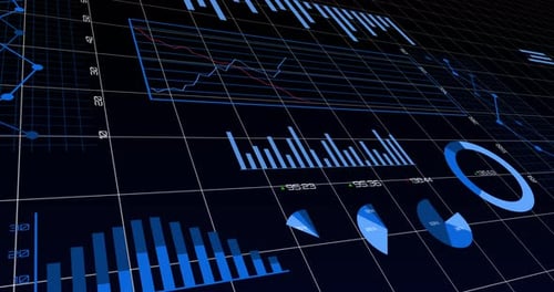 Animation of multiple graphs on white grid