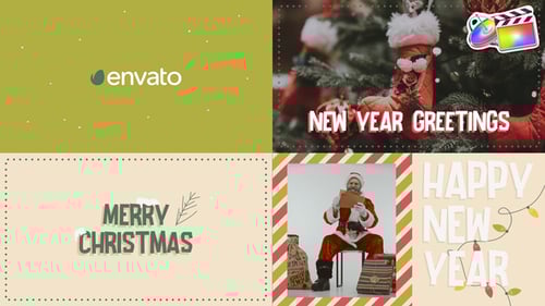Animated Holiday Greeting Card with Christmas and New Year Wishes
