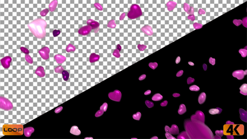 Falling 3D Candy Hearts Seamless Loop Animation