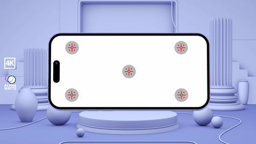 Minimalist 3D Phone Mockup with Motion Tracking and Alpha Screen