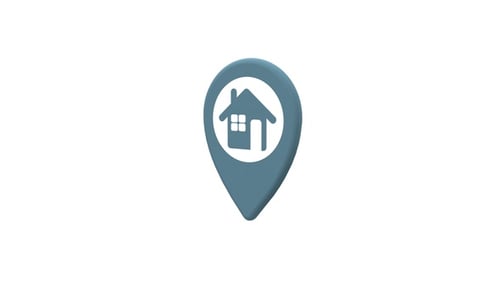 3D Animated House Location Pin Drop