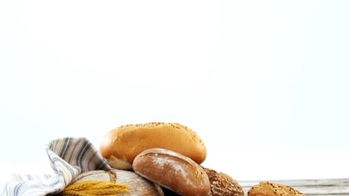 Variety of Breads and Baked Goods on Table