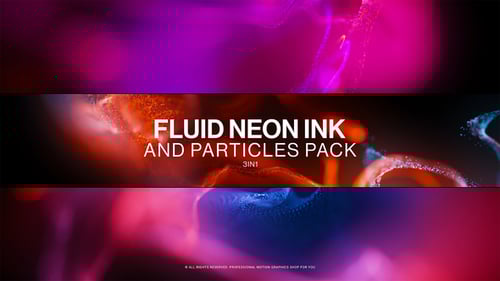 Glowing Fluid Particles Neon Abstract Motion Background
