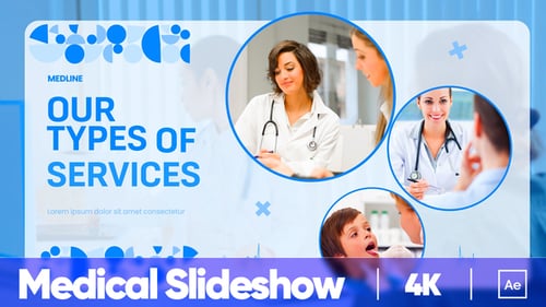 Dynamic Medical Healthcare Slideshow with Flat Geometric Animations