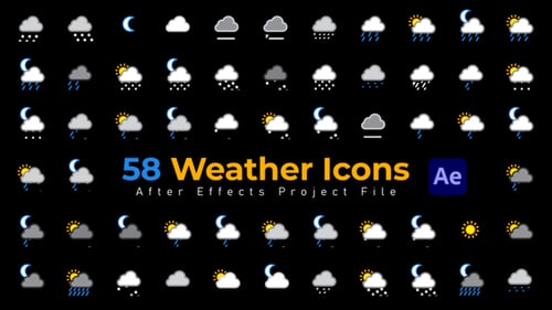 24 Animated Weather Icons, Elements ft. weather & animated - Envato