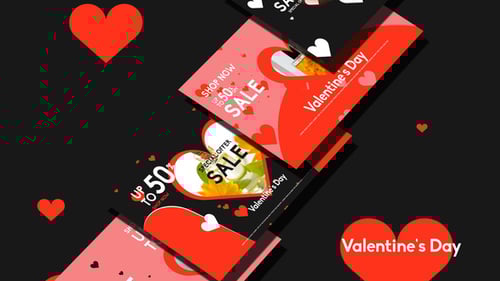 Modern Valentine's Day Sale Promo with Heart Reveals