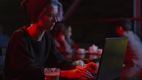 Female Hacker Organizing Data Attack