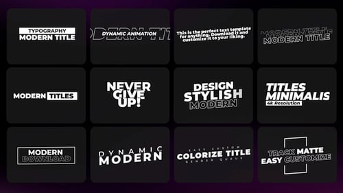 Dynamic Modern Typography Title Animations Pack