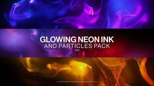 Abstract Glowing Fluid Neon Particle Backgrounds