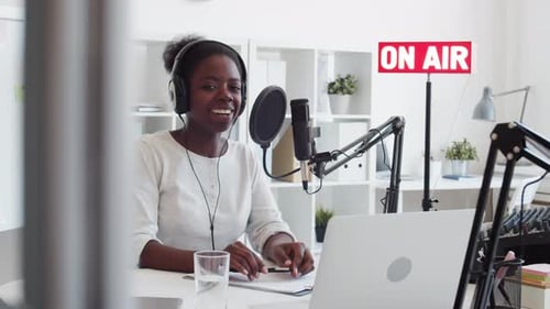 Female Radio Host Finishing Show
