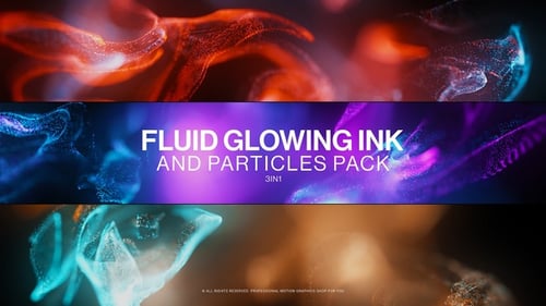 Abstract Fluid Glowing Ink Particle Animation Loop