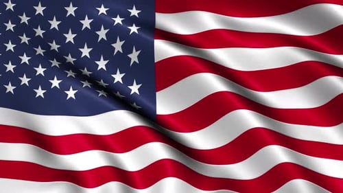 Waving American Flag Seamless Loop with Realistic Fabric Texture