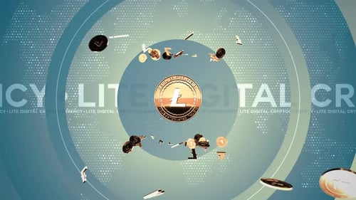 04 - 6 Arrière-plan de crypto-monnaie LITE avec texte 4K