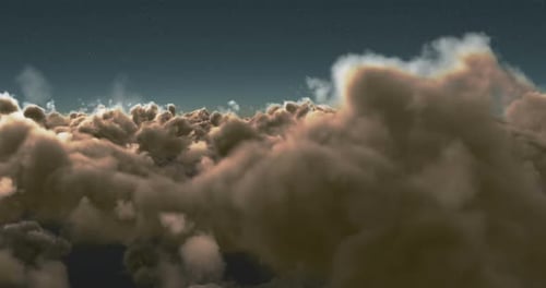 Smoky clouds in a dark sky
