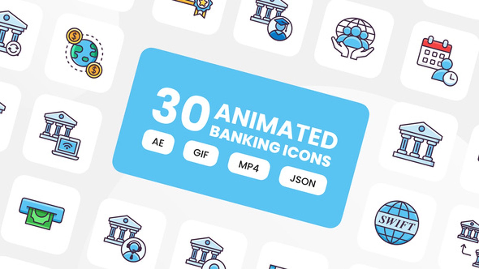 Animated Banking Icons, Video Displays ft. graph animation & animated ...