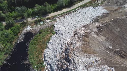 Aerial View of Huge Rubbish Dump