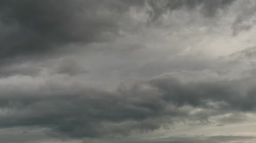 Moving Gray Clouds in the Daytime Sky