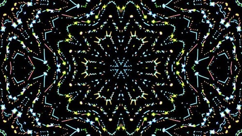 Beautiful abstract kaleidoscope that shines, a radiant light that regulates the subtle movements