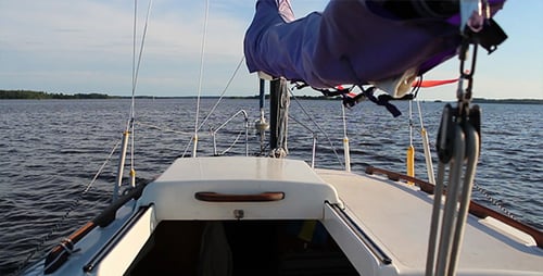 Sailing on a Boat on Open Water