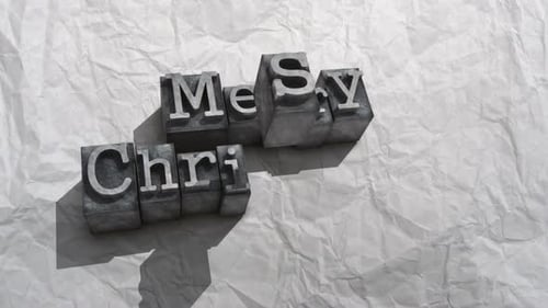 Retro Letterpress Merry Christmas Message Reveal