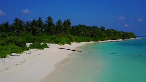Aerial view scenery of coast beach by ocean and sand background