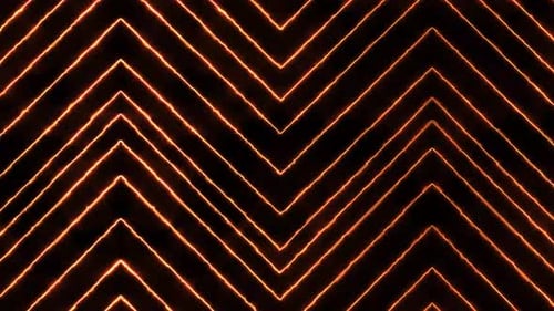 Glowing Orange Neon Chevron Lines Background Loop