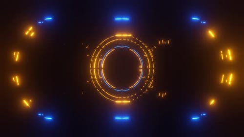 Futuristic Neon Geometric Tunnel Loop Background