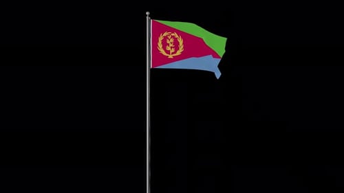 Realistic Eritrea Flag Waving Loop