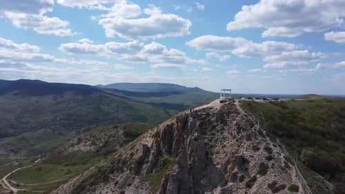 Shooting a Rotunda Standing High in the Mountains