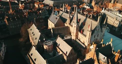 European Cityscape Aerial View with Historic Architecture
