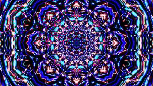 Vibrant Glitch Kaleidoscope Pattern Loop Background