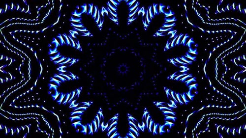 línea floral azul abstracta, fondo negro