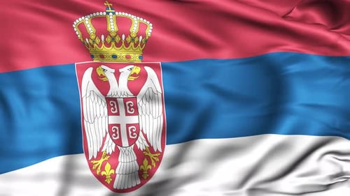 Realistic Waving Serbian National Flag Animation