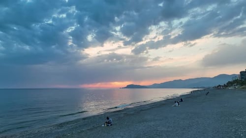 Cloudy Sunset at Sea Turkey Alanya 4 K