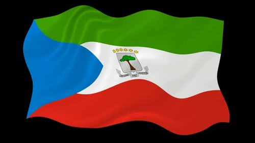 Equatorial Guinea National Flag Waving Seamless Loop