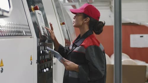 Female Engineer Worker At Factory