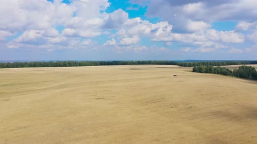 Aerial View of Combine Harvester