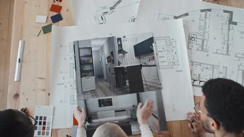 Looking Printed Interior Design Sketch