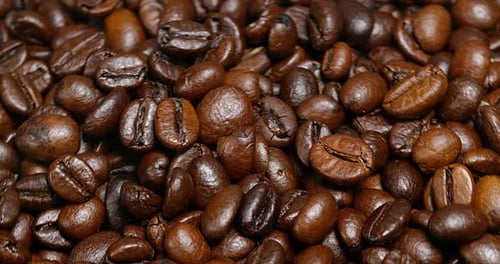 900140 Coffee Beans turning, Slow Motion 4K