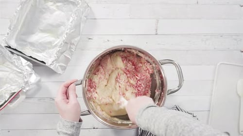 Making Peppermint Bark Holiday Dessert Treat