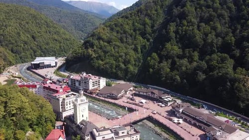 Rosa Khutor. Village olympique. Krasnaïa Poliana. Sotchi. Russie.