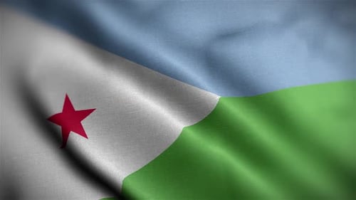 Realistic Waving Djibouti Flag Animation