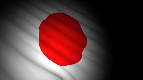 Realistic Japan Flag Waving Animation