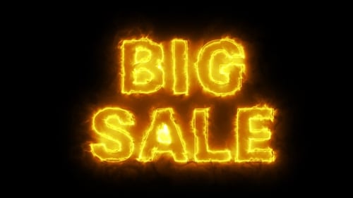 Fiery Big Sale Text Reveal for Promotion and Advertising