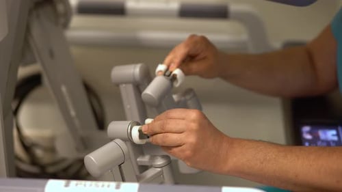Robotic Arm Being Prepared for Surgery